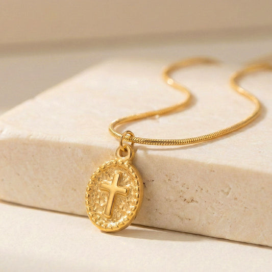 Collar Cruz Origen para Mujer - Baño de Oro